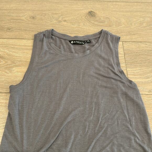 ATHLETA‎ Slate Gray Threadlight Twist Side Active Workout Yoga Tank Top Size XS - Picture 4 of 10